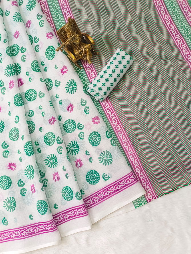 VK 4253 Soft Linen Printed Sarees Non Catalog Sarees Wholesale Price In Surat